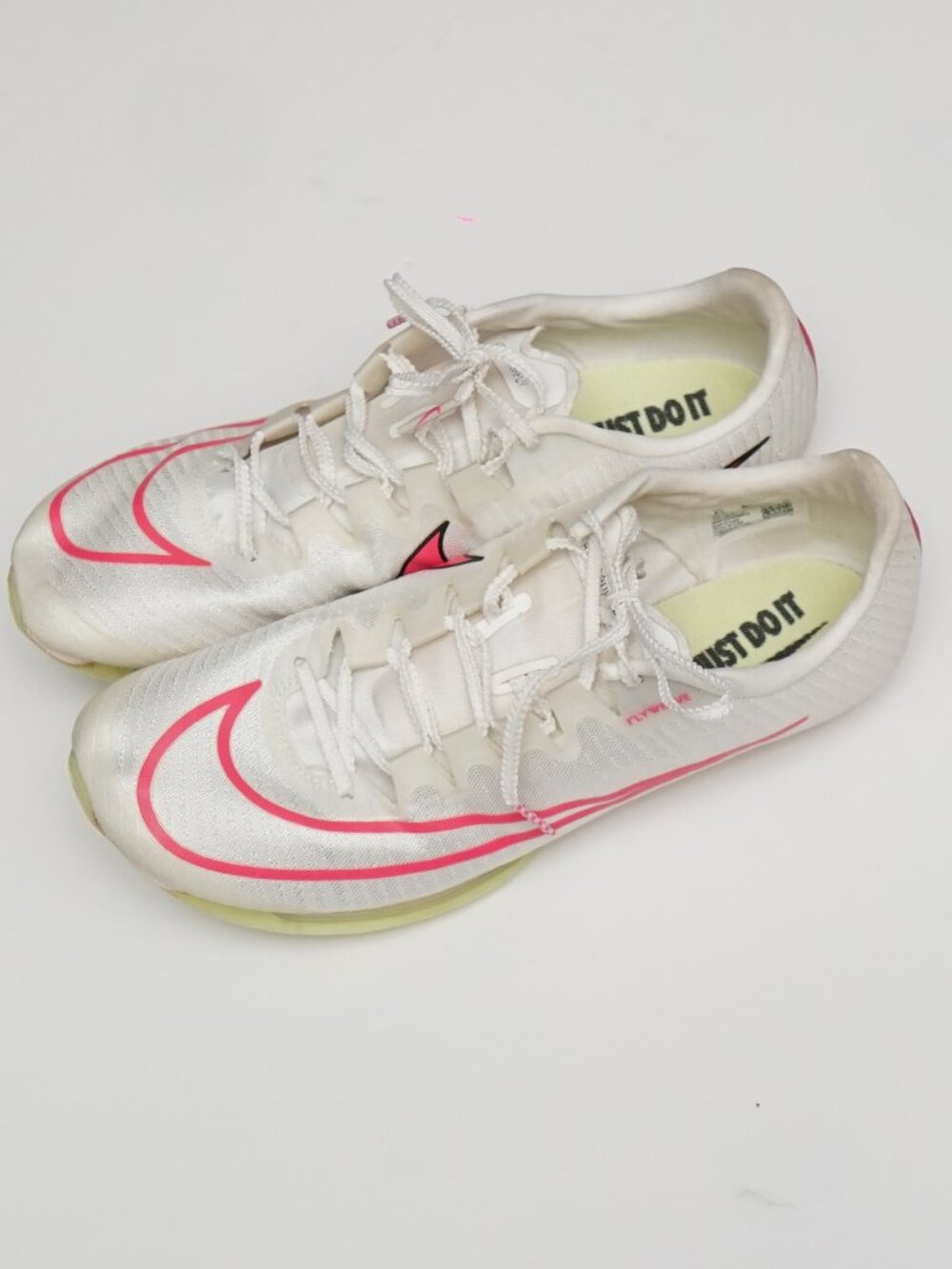 Nike Air Zoom Maxfly Running Track Spikes White/Pink w/ Spikes & Drawstring Bag
